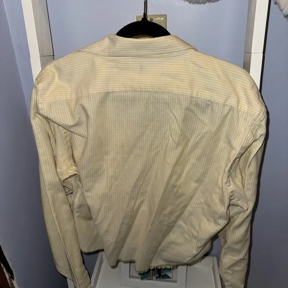 Patch Two Yellow Striped Button-Down Shirt - Picture 3 of 3